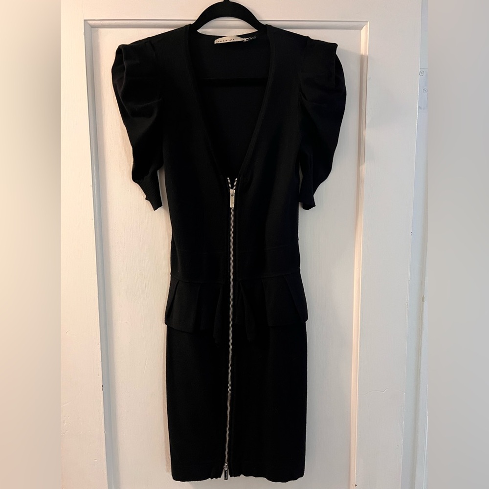 Karen Millen Black Front Zipper Dress